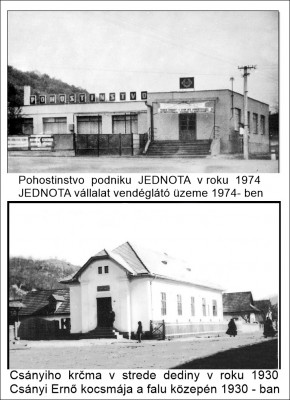 pohostinstvo na námestie 1974 a Csányiho krčma v roku 1930.jpg