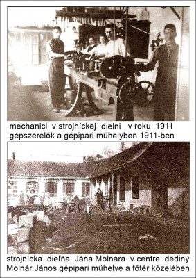 strojnícka dieľňa Jána Molnára v centre dediny v roku 1911.jpg